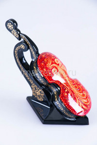 Шкатулка Палех "Весна", виолончель, авт. Николаева