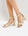 Glamorous Gold Block Mid Heeled Sandals