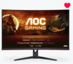 Второй моник 31.5" AOC CQ32G2SE/BK, черный, красный