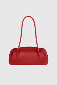 Yuzefi OYSTER SHOULDER BAG - CAYENNE PEBBLE GRAINED LEATHER