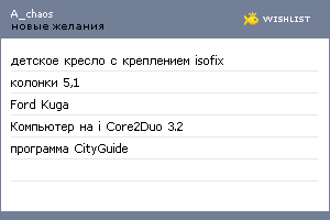 My Wishlist - a_chaos