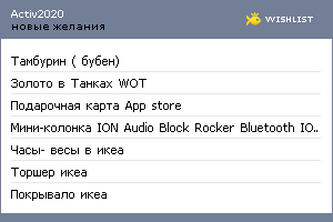 My Wishlist - activ2020