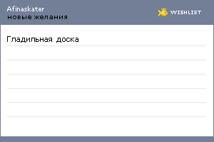 My Wishlist - afinaskater