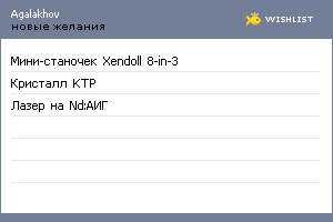 My Wishlist - agalakhov