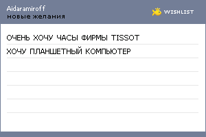 My Wishlist - aidaramiroff