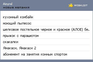 My Wishlist - ainyrel