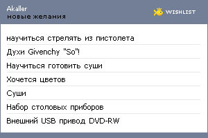 My Wishlist - akaller