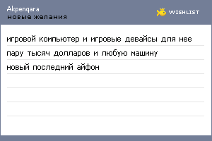 My Wishlist - akpenqara