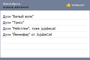 My Wishlist - alanatalipova
