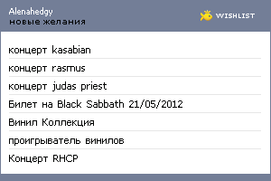 My Wishlist - alenahedgy