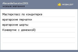 My Wishlist - alexanderbaratov2801