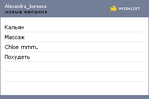 My Wishlist - alexandra_bureeva