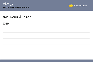 My Wishlist - alice_y