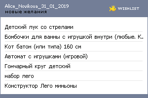 My Wishlist - alicenov2019