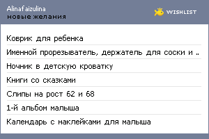 My Wishlist - alinafaizulina