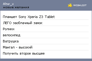 My Wishlist - alter_v