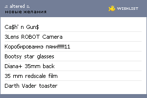 My Wishlist - altered