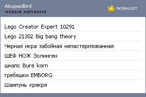 My Wishlist - alxspeedbird