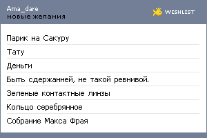 My Wishlist - ama_dare