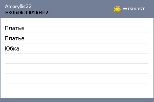 My Wishlist - amaryllis22