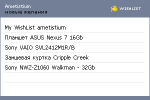 My Wishlist - ametistium