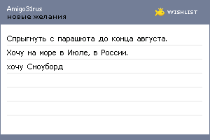 My Wishlist - amigo31rus