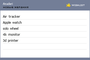 My Wishlist - anaderi