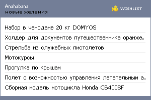 My Wishlist - anahabana