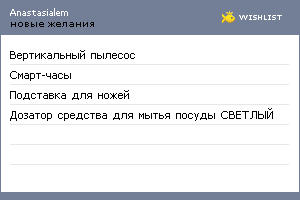 My Wishlist - anastasialem