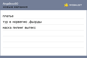 My Wishlist - angelinov80