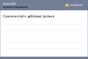 My Wishlist - angina100