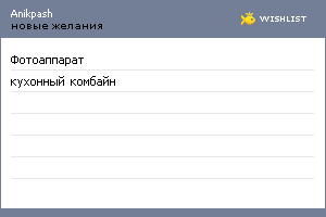 My Wishlist - anikpash