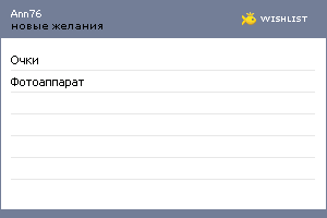 My Wishlist - ann76