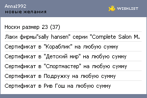 My Wishlist - anna1992