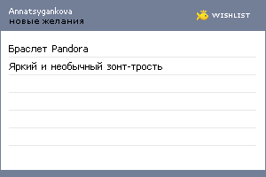 My Wishlist - annatsygankova