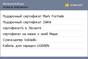 My Wishlist - annavysotskaya