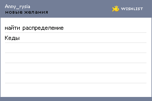 My Wishlist - anny_rysia
