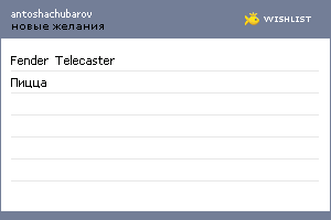 My Wishlist - antoshachubarov