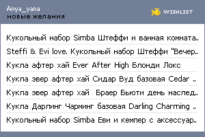 My Wishlist - anya_yana
