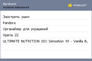 My Wishlist - aprahanti