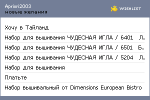 My Wishlist - apriori2003