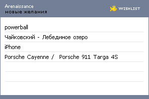 My Wishlist - arenaissance