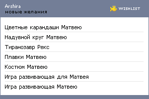 My Wishlist - arshira