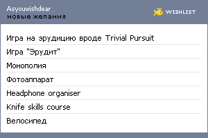 My Wishlist - asyouwishdear