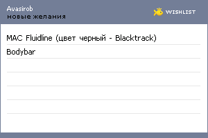 My Wishlist - avasirob