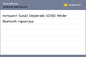 My Wishlist - avorozhtsov
