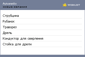 My Wishlist - ayivanenko