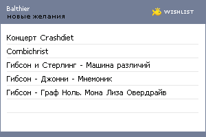 My Wishlist - balthier