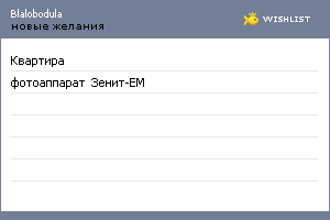 My Wishlist - blalobodula