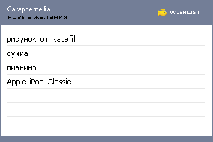 My Wishlist - caraphernellia